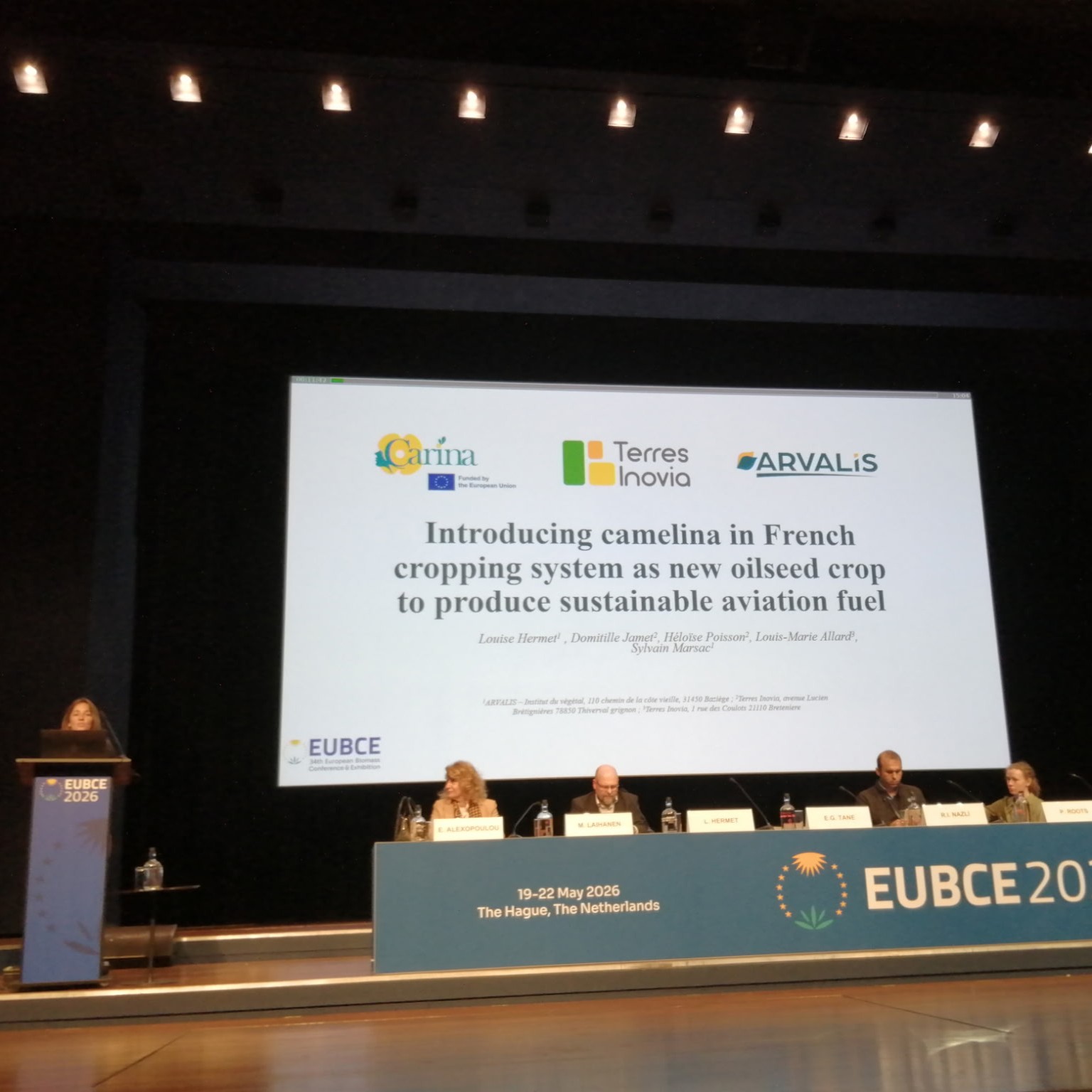 CARINA Results on Camelina Double-Cropping Systems Presented at EUBCE 2026